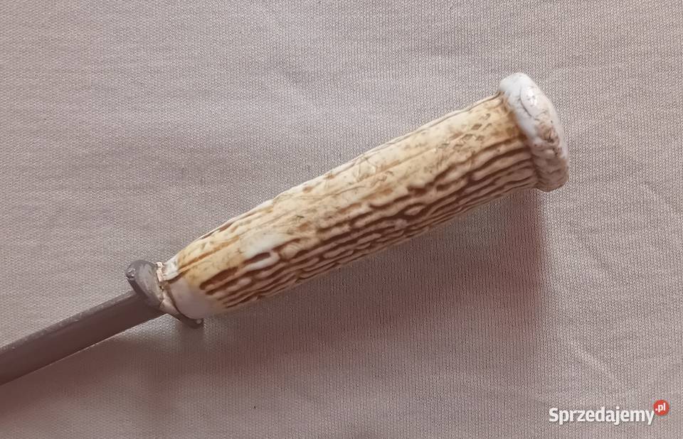 Nóż myśliwski finka rękojeść z imitacji rogu PRL Koźminek