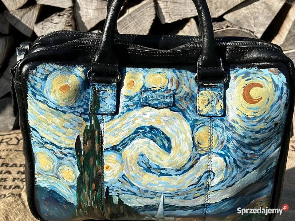 Torba na laptopa ręcznie malowana 100 skóra Torby i torebki Warszawa sprzedam