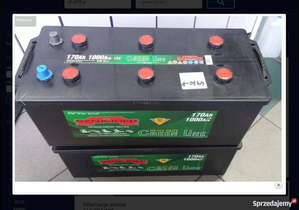 AKUMULATOR 12V170AH1000A PIASTÓW nowy faktura kujawsko-pomorskie
