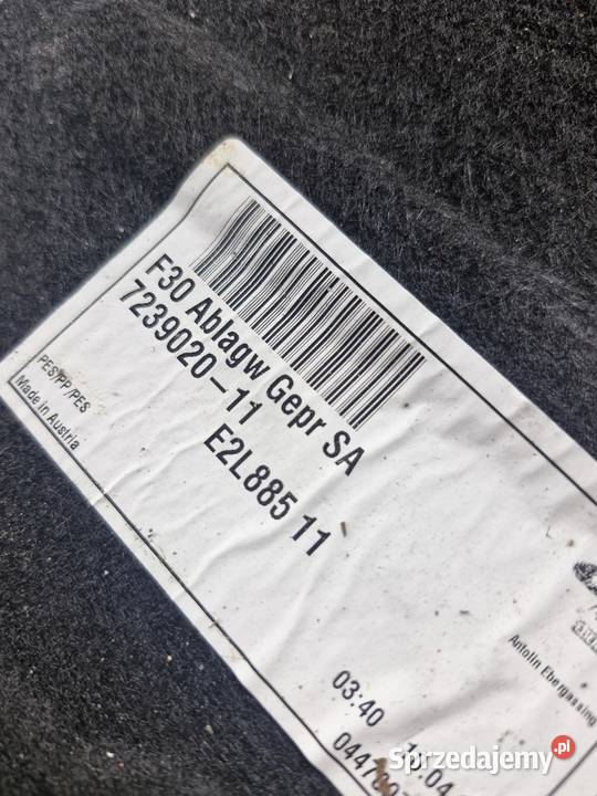 BMW F30 F32 F36 M3 F80 WANNA WKŁAD BAGAŻNIKA