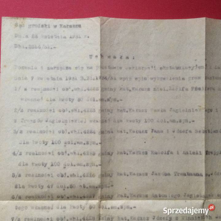 1222 Uchwała Sądu Grodzkiego w Kałuszu z 1934 r Szczecin