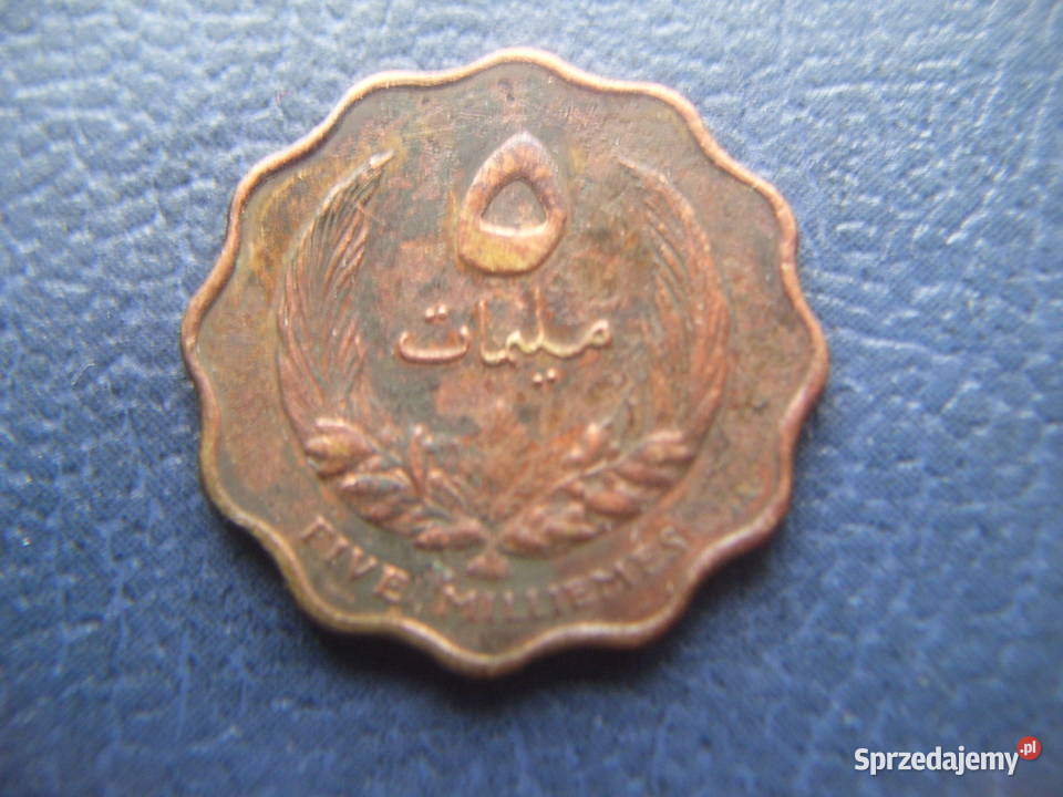 Stare monety 5 milimów 1965 Libia Lesko