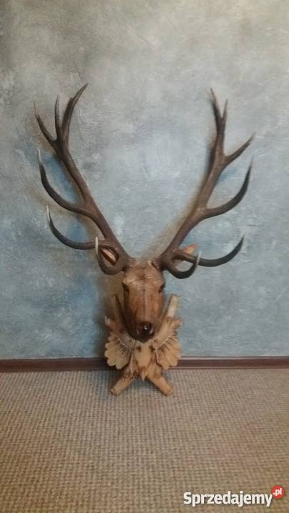 poroże z głową rzeżbioną Rękodzieło Florynka