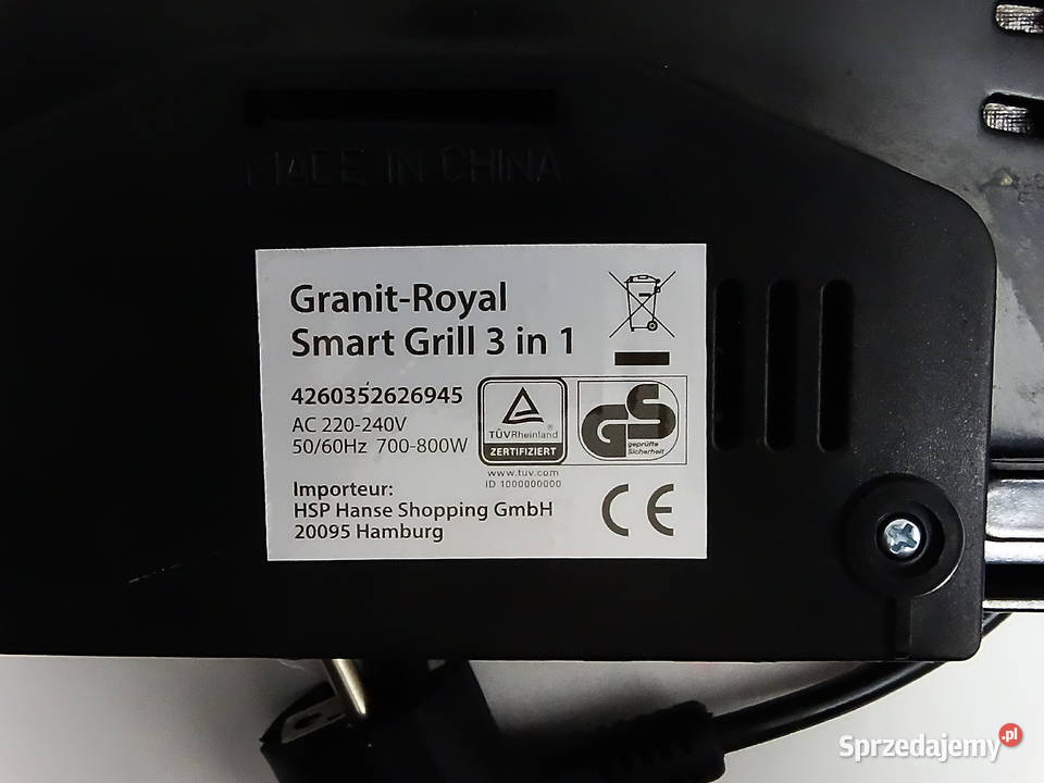GranitRoyal Smart Grill 3 w 1 opiekacz grill Grille elektryczne Biłgoraj