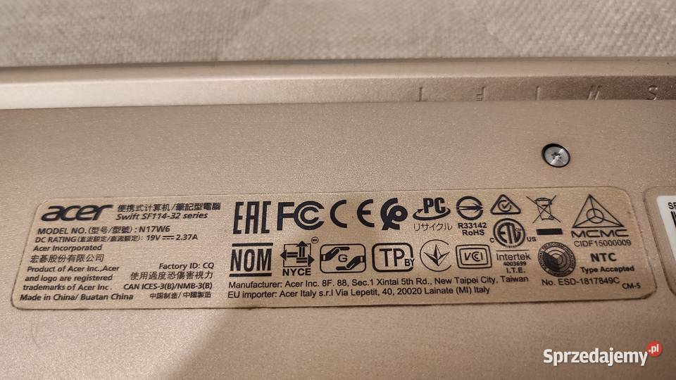 Laptop Acer Swift 1 SF11432 14 złoty kolor Kolonowskie