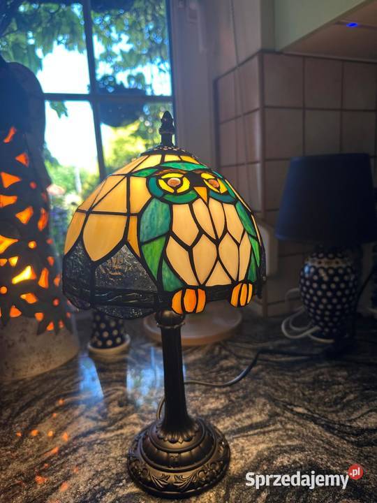Lampka witrażowa styl Tiffany sówka