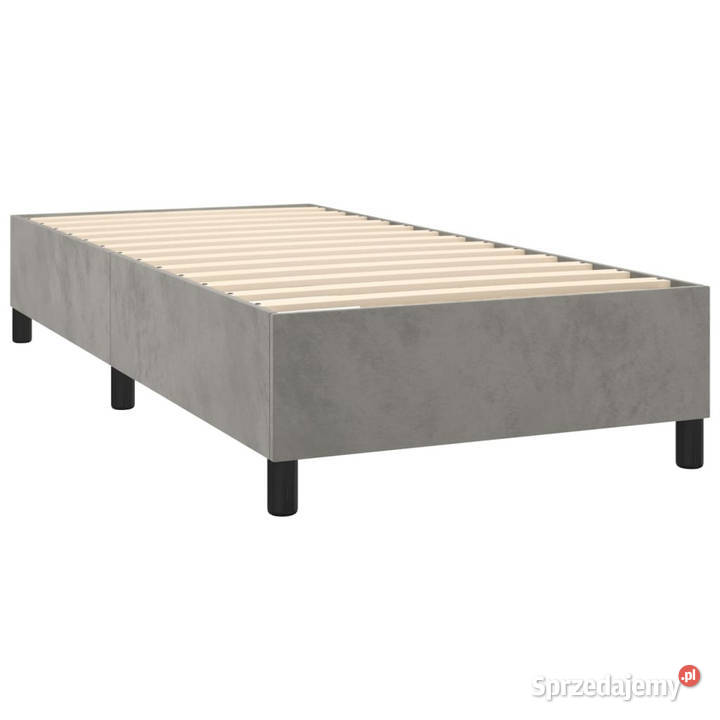 Łóżko kontynentalne z materacem i LED szare 128cm Warszawa