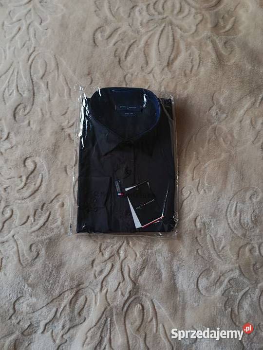 Koszula męska Tommy Hilfiger elegancka granatowa