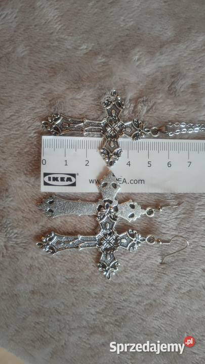 Wisior naszyjnik kolczyki z krzyżami krzyż goth Biżuteria dla Pań Tarnowskie Góry