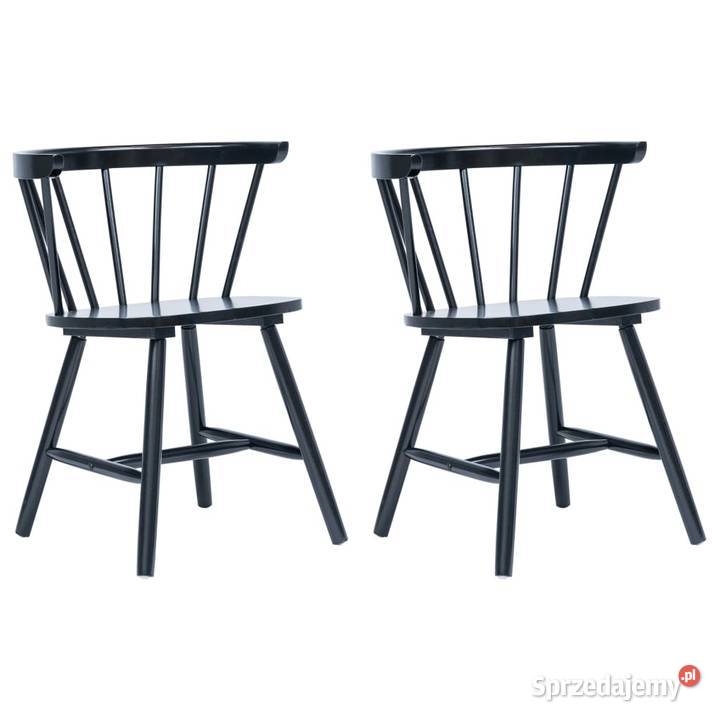 vidaXL Krzesła jadalniane, 4 szt., czarne, lite (247370)