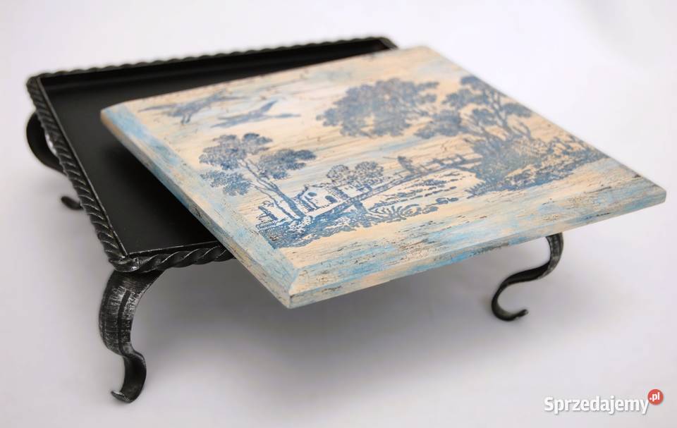 Drewniana metalowa podstawka ręcznie malowana wielokolorowy Lublin