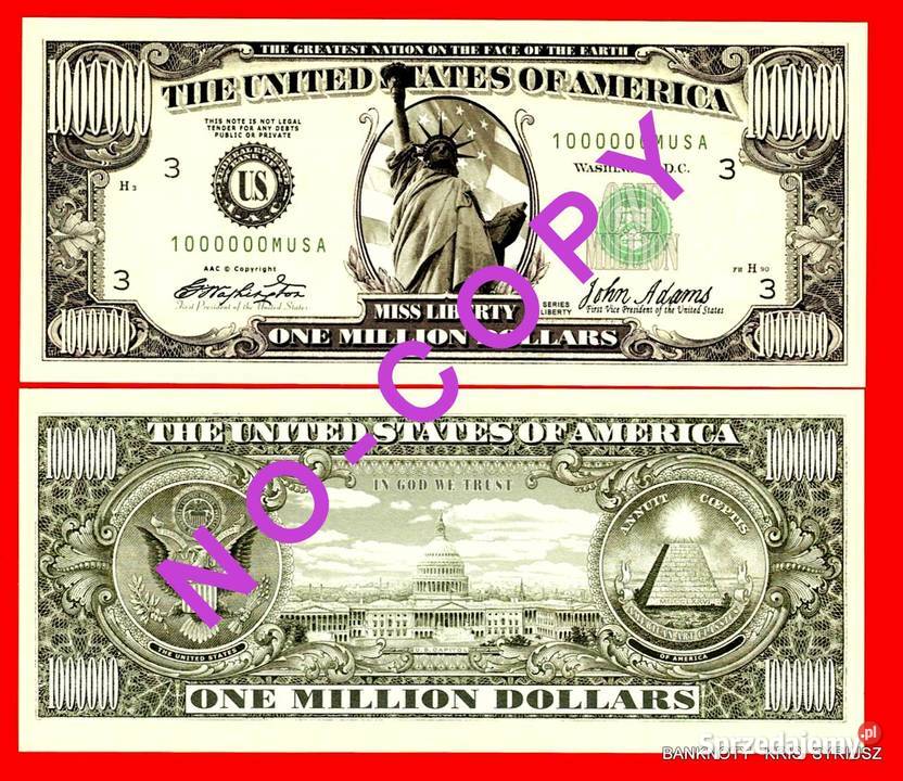 1 Milion Dolarów USA 2024r Joe Bieden UNC Kolor Wrocław sprzedam