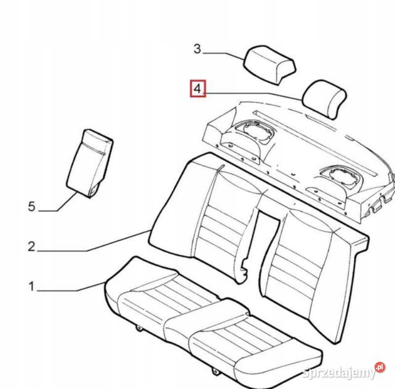 POSZYCIE ZAGŁÓWKA KANAPY TYŁ ALFA ROMEO 156 9702 Części samochodowe