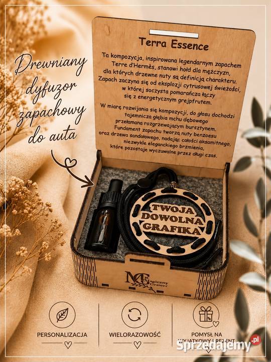 Drewniany Dyfuzor Samochodowy z GRAWEREM mazowieckie sprzedam