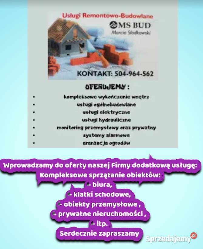 Usługi Remontowo Budowlane Malbork usługi budowlane