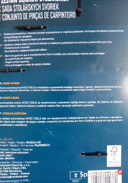 Zestaw ścisków śrubowych stolarskich 2 sztuki
