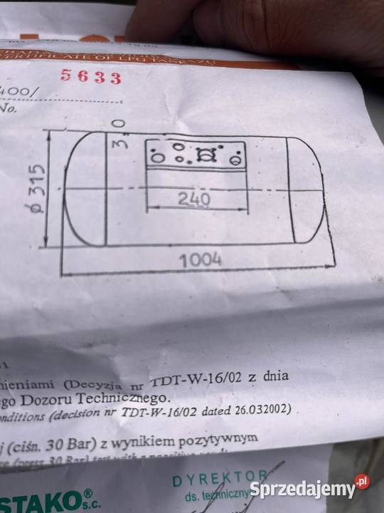 Zbiornik butla LPG 70l Stako