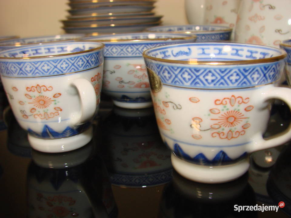serwis kawowo herbaciany porcelana ryżowa