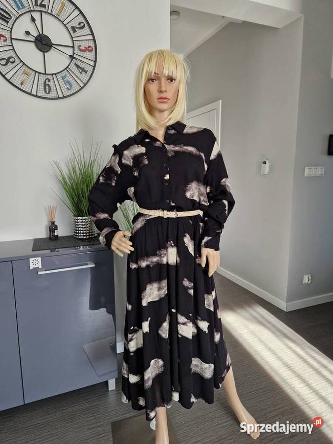 Nowa sukienka midi z wiskozy Nowogard