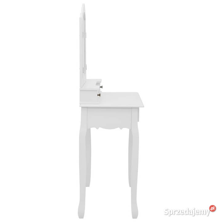 Toaletka ze stołkiem biała 80x69x141 drewno Warszawa