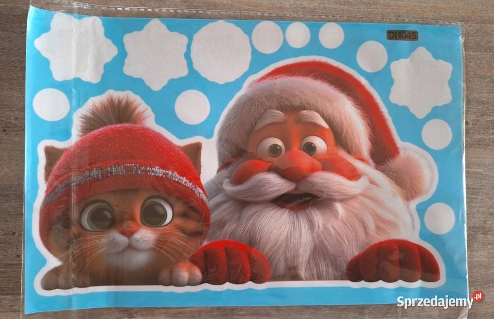 Naklejka świąteczna na okno szybę dekoracja Kalisz