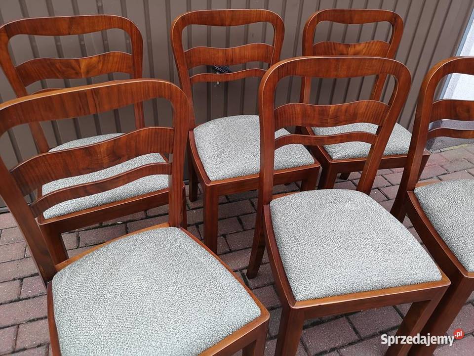 Krzesła ARTDECO OrzechBuk Stare Antyk Komplet 6