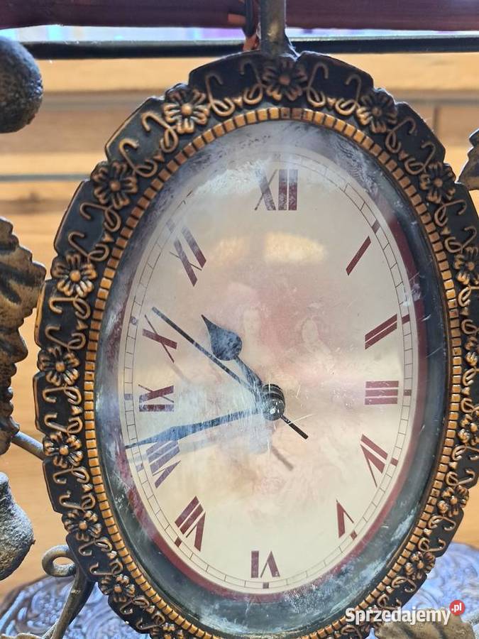 Zegar stojący kominkowy vintage pałacowy Zabrnie