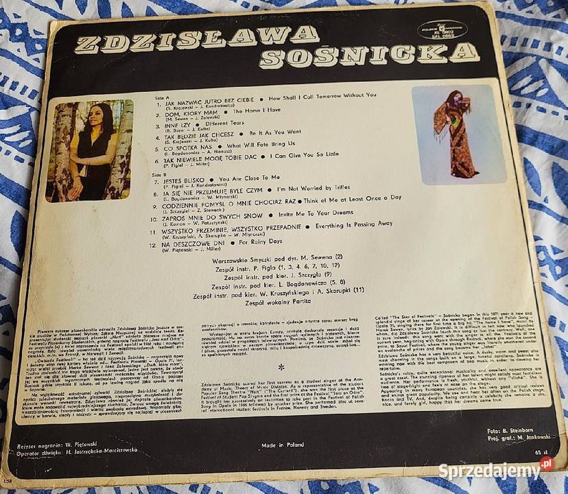 Zdzisława Sośnicka płyta winylowa z roku 1971 Chełmno sprzedam