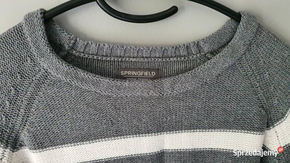 Męski sweter w paski Springfield 100 bawełna długi Leżajsk