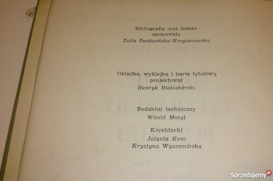 Julian Krzyżanowski Dzieje Literatury Polskiej Rogoźnik