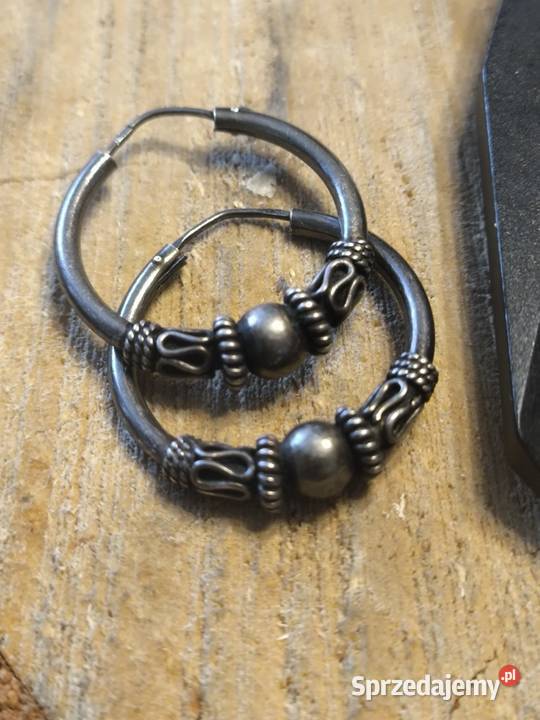 Stare srebrne kolczyki balijskie etniczne Kolczyki Mysłowice sprzedam