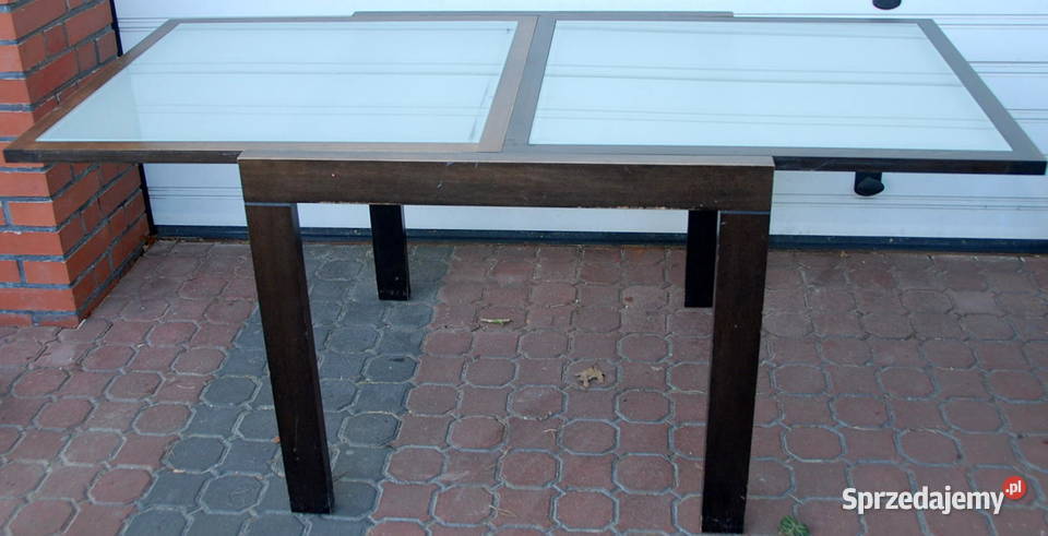 Prostokątny rozkładany szklany drewniany stół Warszawa