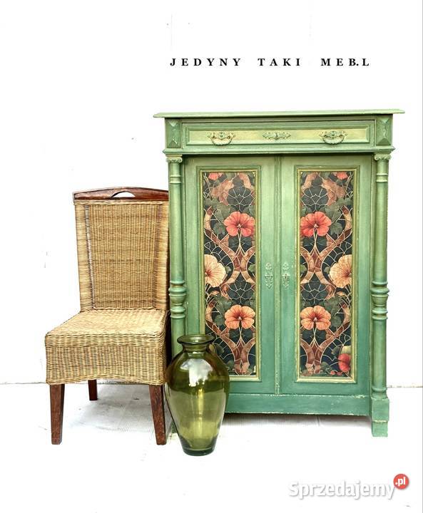 Komoda bieliźniarka vintage zielona shabby chic Przeworsk