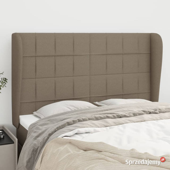 Zagłówek uszak taupe 147x23x118128 tkanina mazowieckie