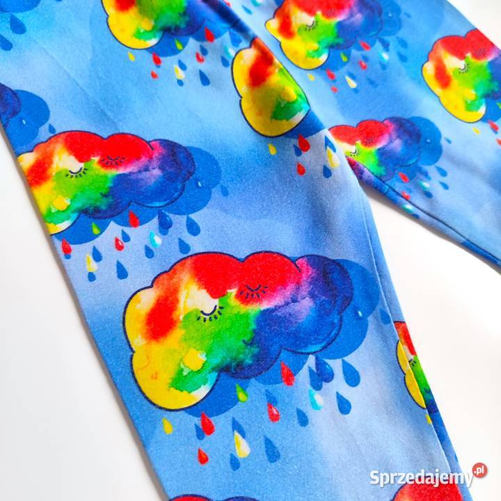 Legginsy w deszczowe chmurki handmade 92 śląskie Katowice