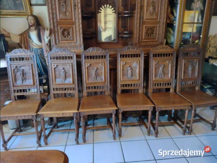 Jadalnia Zestaw antyczny do jadalni 1850 Witryna lubuskie Siedlisko
