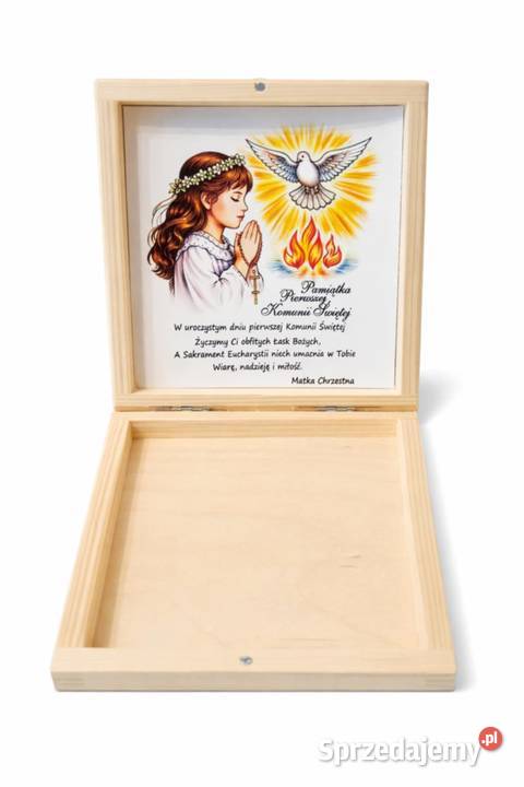 Pamiątka Pierwszej Komunii Świętej skrzynka z Sucha Beskidzka
