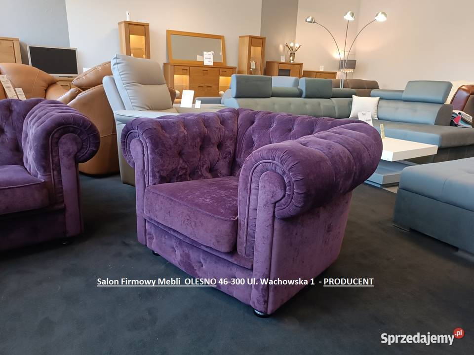 Komplet Chesterfield tj kanapa Fotel MEGA OKAZJA Olesno