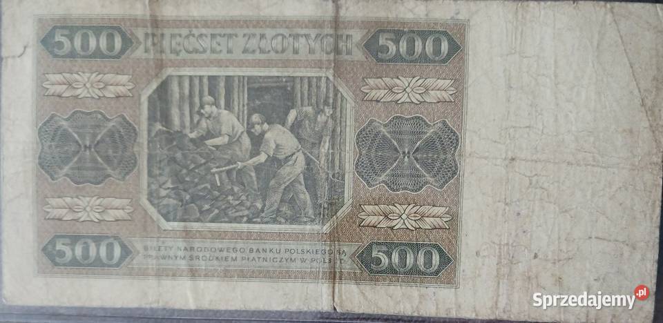 500 złotych Górnik 1VII1948 r seria AK Numizmatyka wielkopolskie Konin