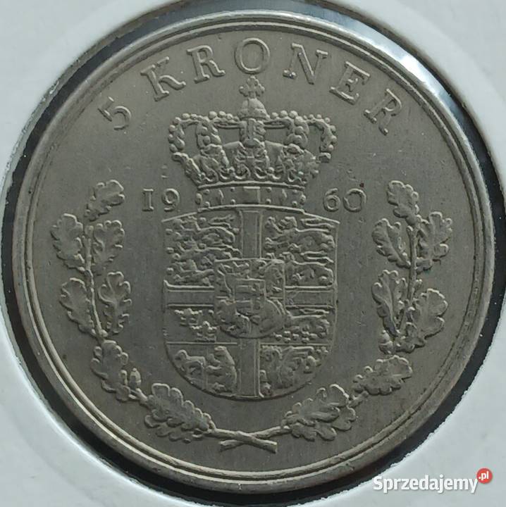 5 Koron Dania 1960 r Fryderyk IX Konin