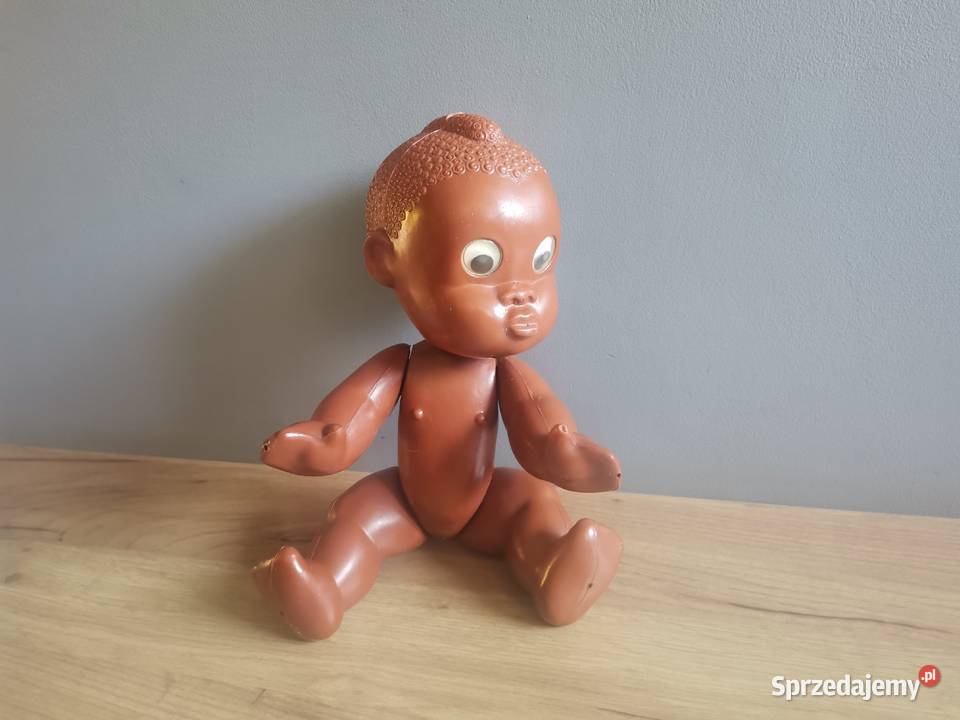 Stara plastikowa lalka Murzynek Zezolek zabawka Siemianowice Śląskie