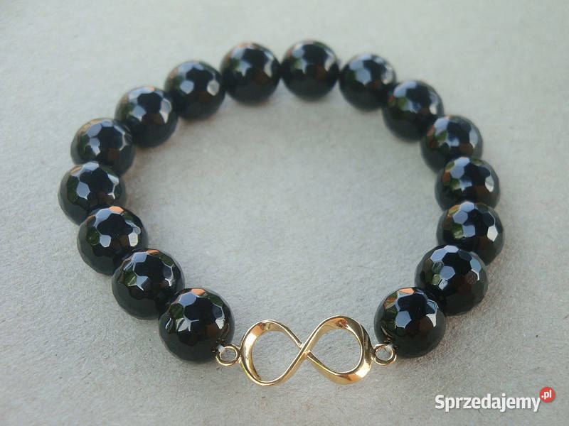 Bransoletka damska Onyks czarny fasetowany z Kielce