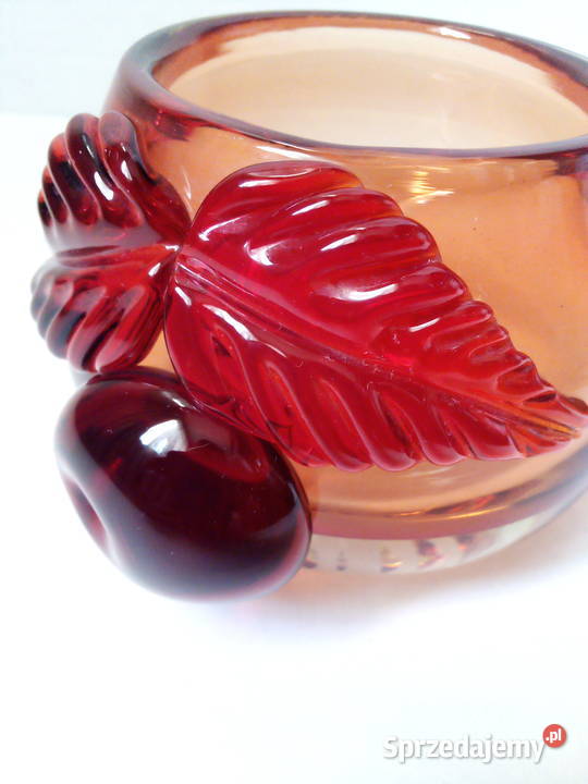 szkło kryształowe z czereśnią vintage PRL ZSRR śląskie Częstochowa