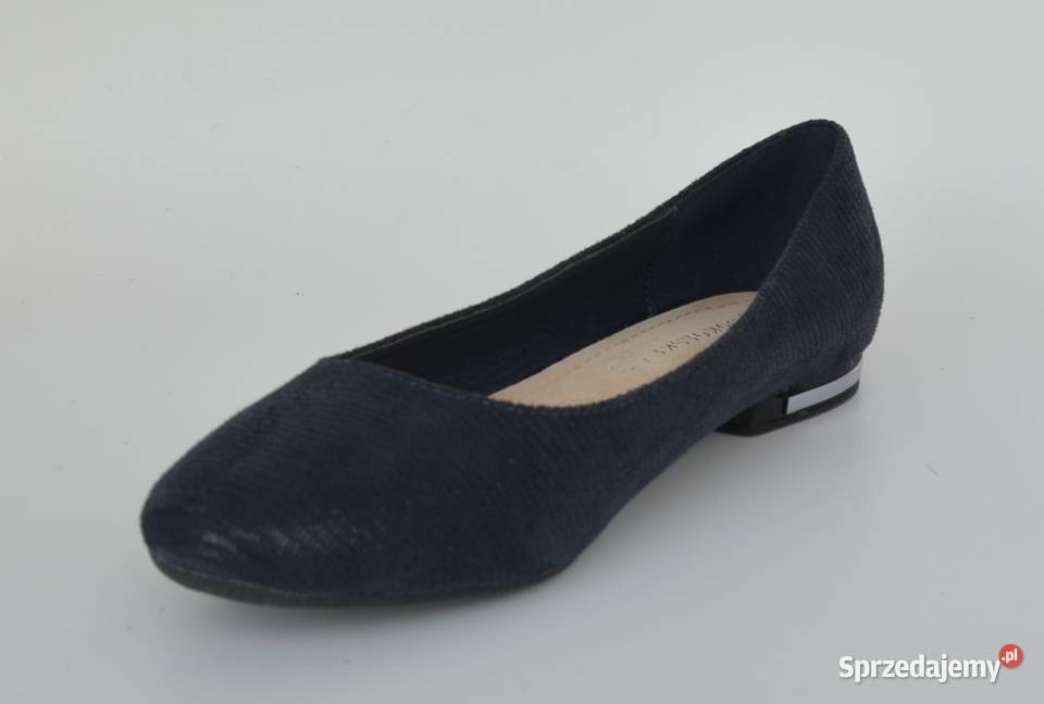 Granatowe baleriny skórzana wkładka rozmiar 37 mazowieckie Żyrardów