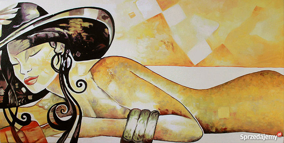 Stylowy akt Obraz olejny namalowany Słoneczna Warszawa