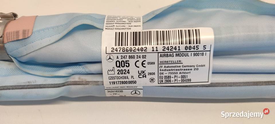 MERCEDES W247 KURTYNA AIRBAG LEWA A2478602402