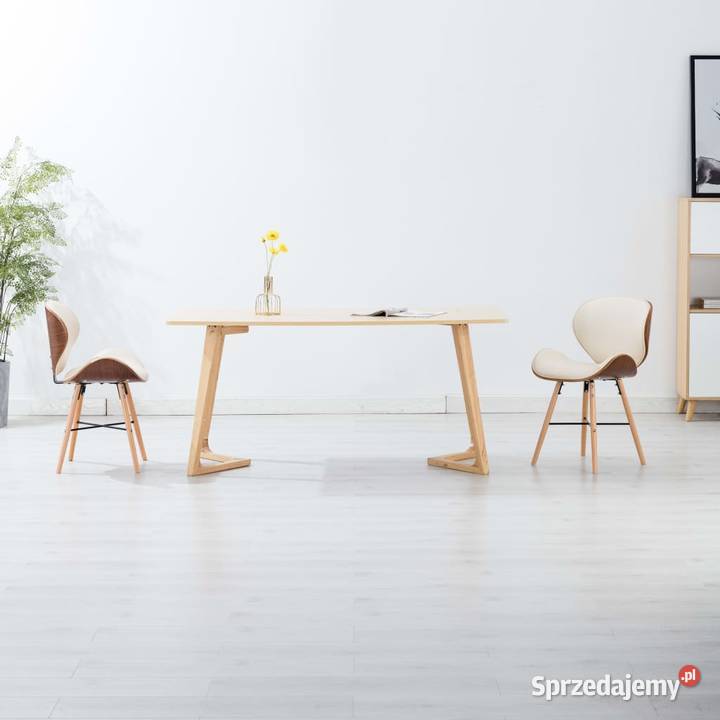 vidaXL Krzesła jadalniane 2 ekoskóra i gięte Warszawa sprzedam