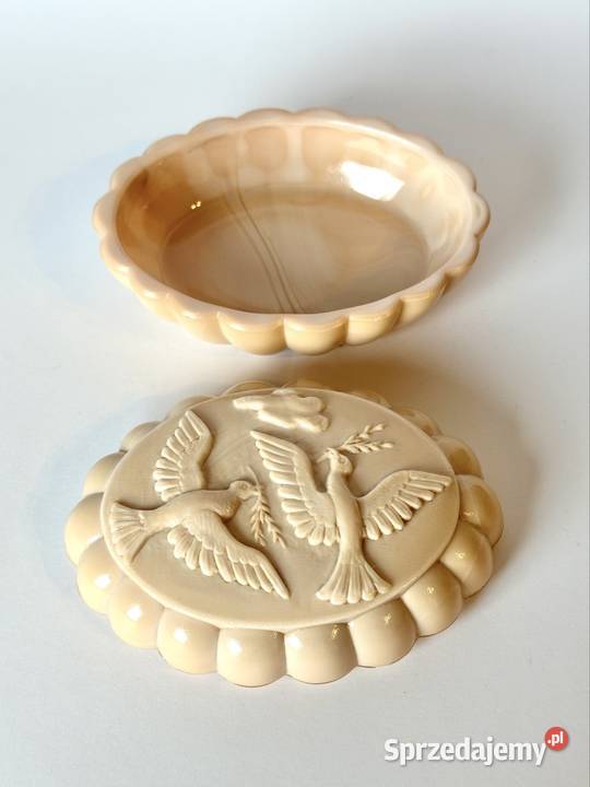 Przepiękna łososiowa szkatułka Curt Schlevogt mazowieckie Warszawa