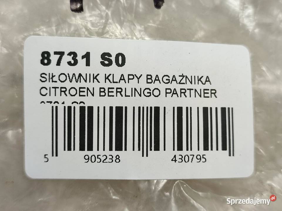 SIŁOWNIK KLAPY BAGAŻNIKA CITROEN BERLINGO osobowe