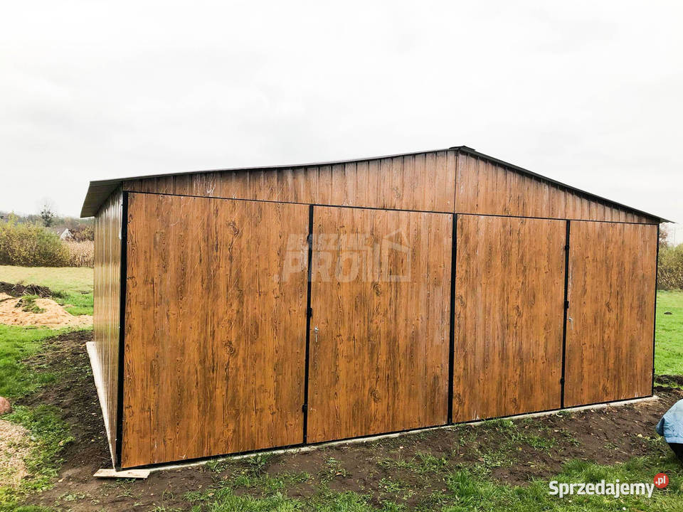 Garaz blaszany 6x6 2x Brama dwuskrzydłowa 36m2 Międzybłocie
